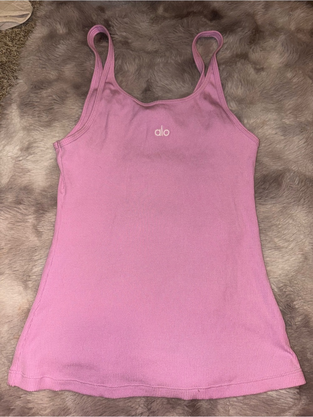 ALO Yoga Lavender-Pink Ribbed Tank